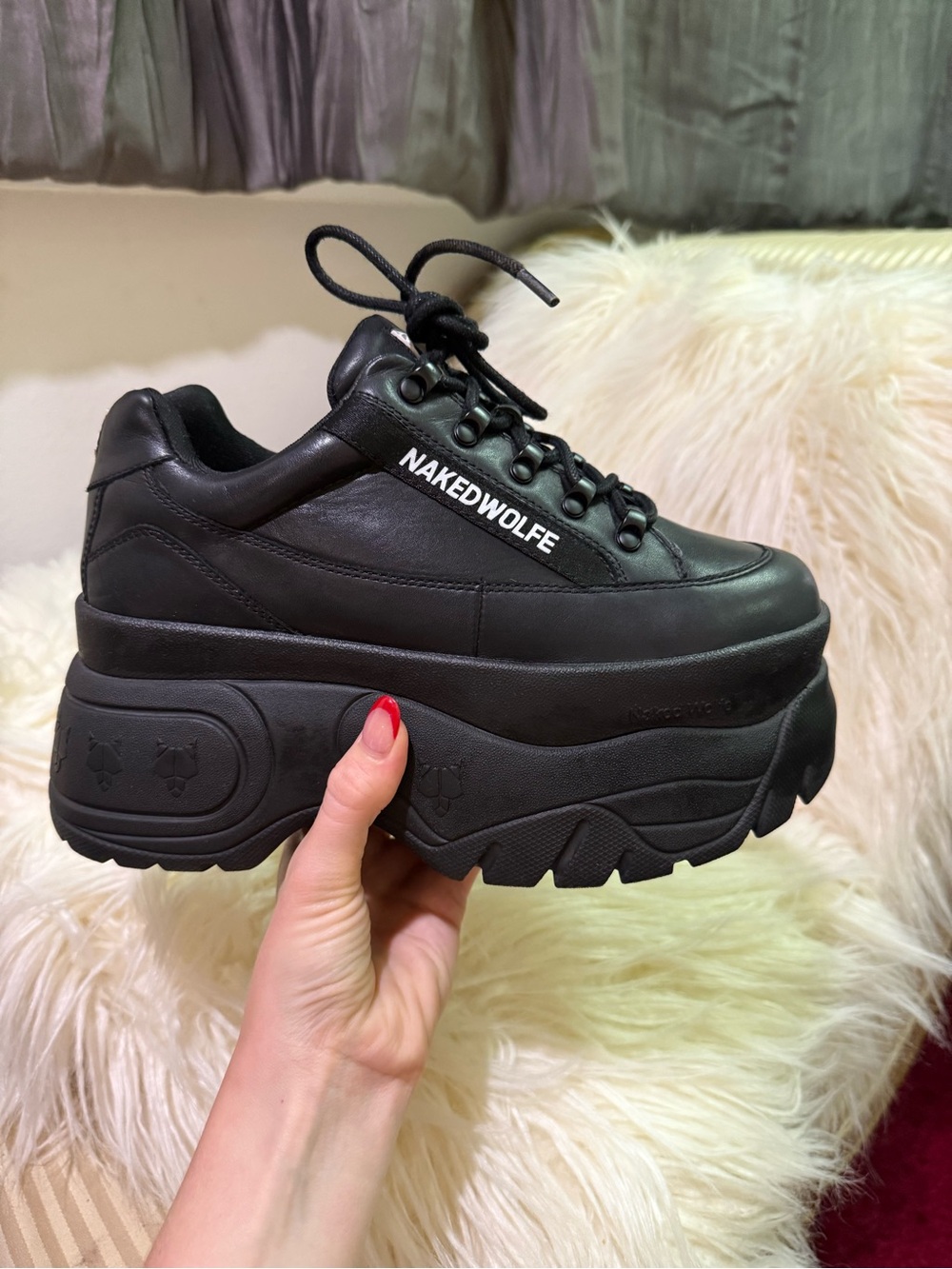 Naked Wolfe Black Platform Sneakers Like new